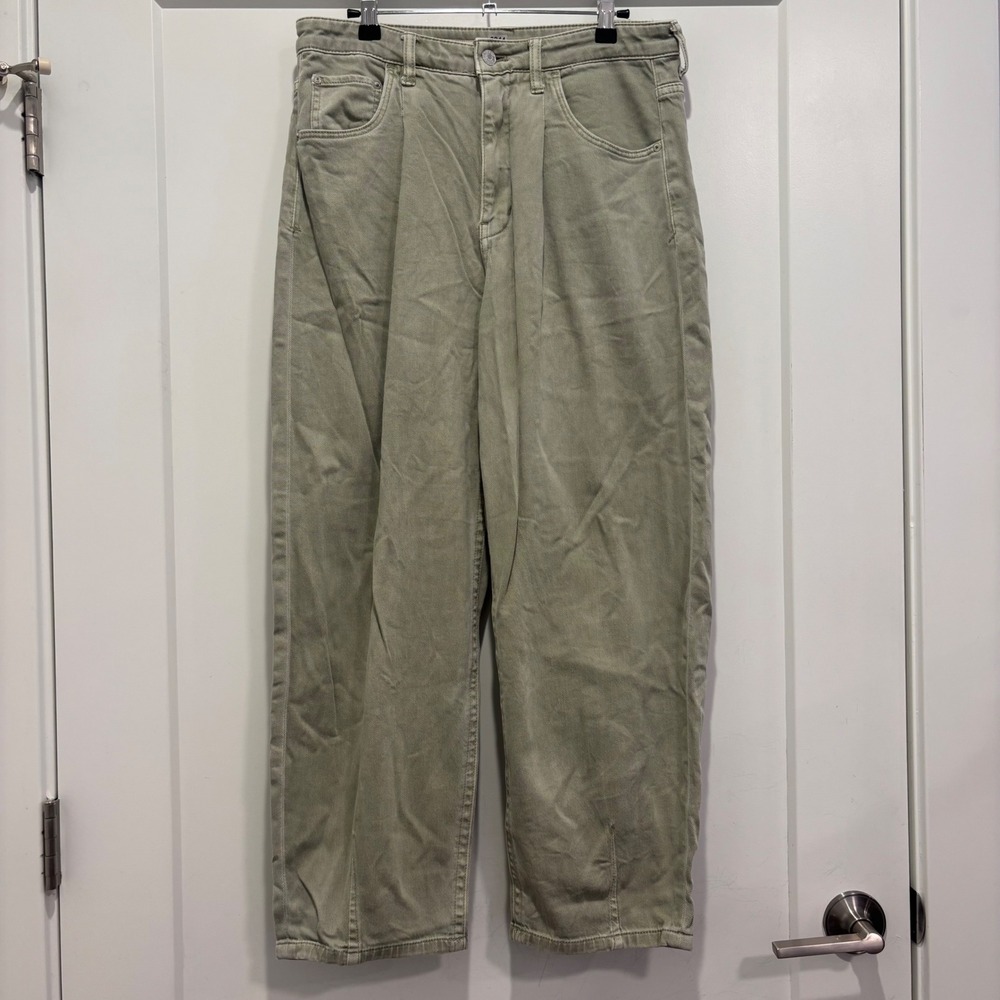 Pilcro and the Letterpress The Breaker Jeans Sage Green Wide Leg 30